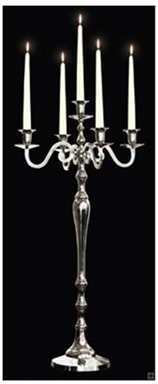 Gloss Silver Candle Stand