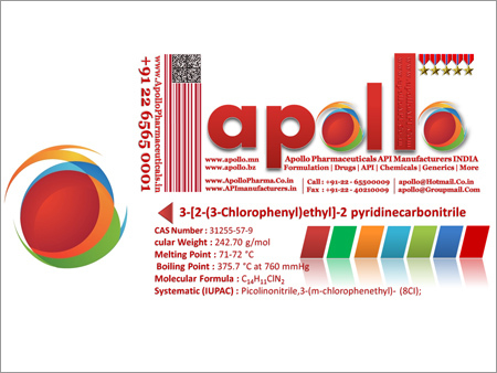 Api Apollo -3-2-3-Chlorophenyl Ethyl-2-Pyridinecarbonitrile