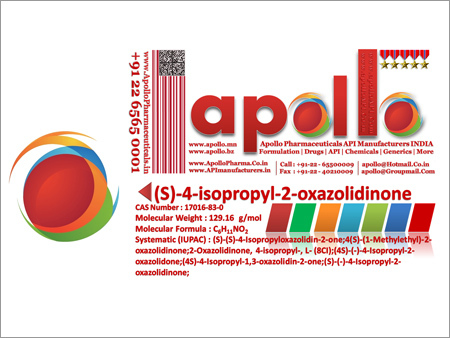 API Apollo - (S)-4-Isopropyl-2-Oxazolidinone, CAS 17016-83-0, Enantiomerically Pure, Pharmaceutical Grade, Chiral Synthesis Building Block