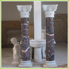 Cream Marble Stone Pillars
