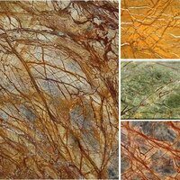 Indian Polished Rainforest Marble Stone - Size: Customized