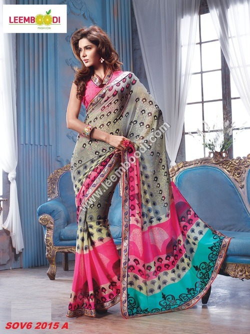 Multi Color Printed Sarees