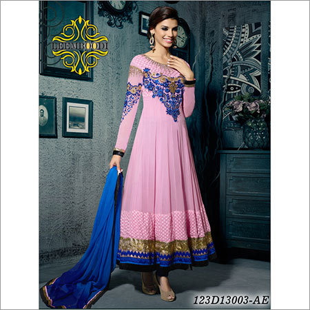 Fancy Anarkali Suits - Soft Silk, 54 Inches, Pink | Handcrafted Embroidery, Elegant Design, Comfortable Fit