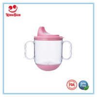 Transparent Or Customized 5oz Best Infant Sippy Cup With Anti Crash Base