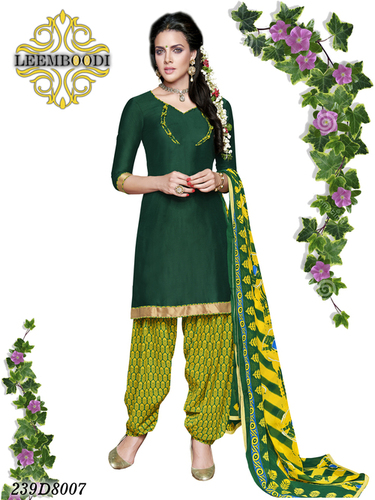 Casual Wear Salwar Suit - Cotton, Size S-XL, 48 Inches, Green | Comfortable Fabric, Embroidery Work, Stylish Design, Perfect Fit, Durable Material