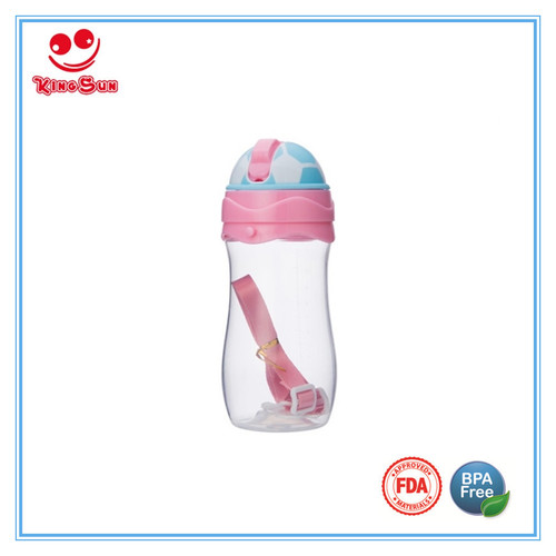 Transparent  Or Custom Color Baby Training Cup Water Bottle With Straw Straps