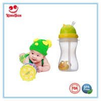 Transparent 300ml Sippy Baby Training Cup With Straw And Strap