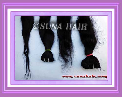 Malaysian straight machine weft raw human hair extension