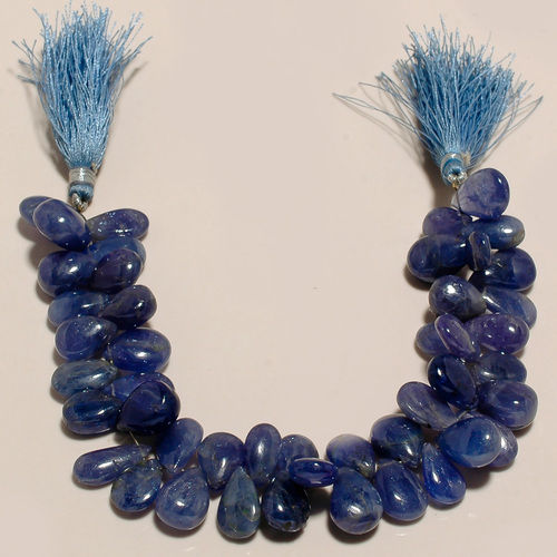 tanzanite plain almond beads