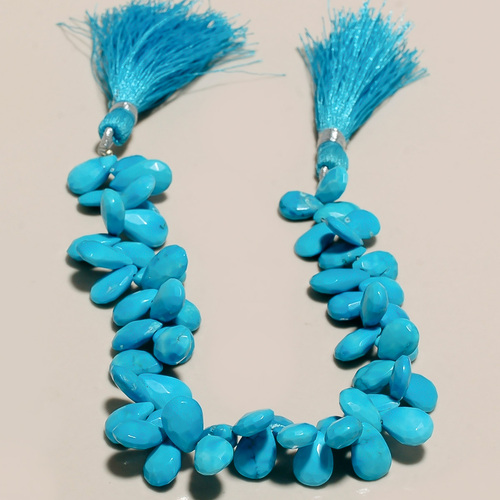 turquoise  faceted almond bead
