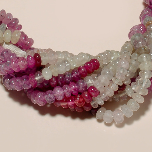 Necklaces Multi Sapphire 4Mm Plain Rondelle Beads