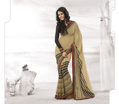 Designer Brown Colour Sarees