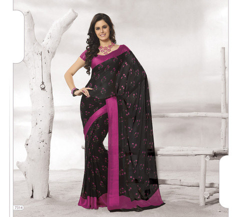 Designer Black Colour Sarees