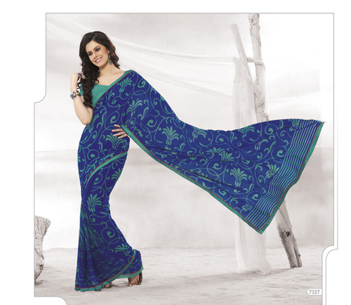 Designer Blue Colour Sarees