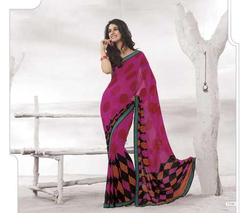 Designer Pink Colour Sarees
