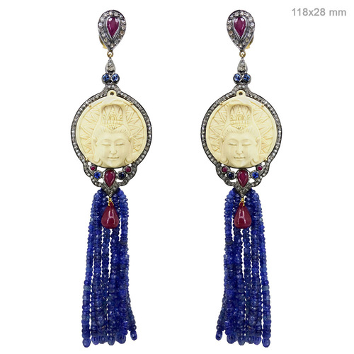 Gemstone Tassel Earrings