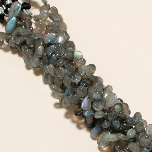 Pear Labradorite Plain Almond Beads