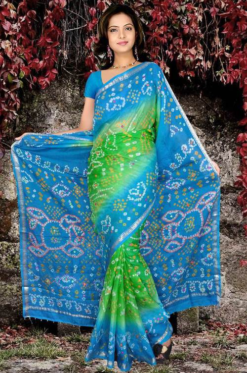 Bandhani silk saree