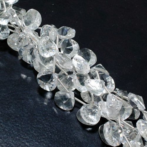 CRYSTAL  BRIOLETTES  11MM-12 MM FACETED  14 PCS LOOSE BEADS