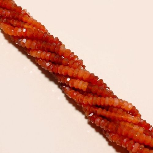 Round Carnelian Shaded 6-7mm Faceted Rondell Beads