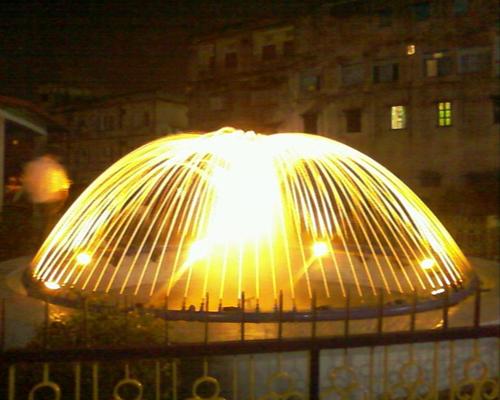 Yellow And Golden Lighting Water Fountain