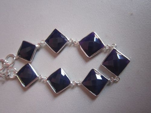 PURPLE CHALCEDONY STERLING SILVER BRACELET