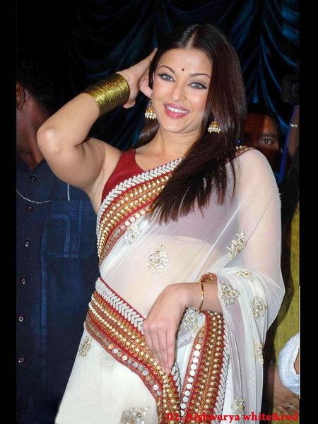 Cream Georgette Saree