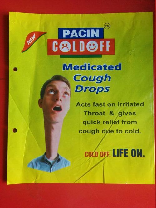 Cough Drop Plastic Pouches