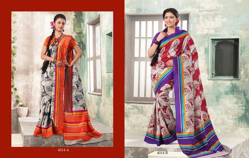 Plain Border saree