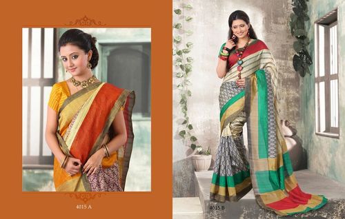 printed Border designer saree