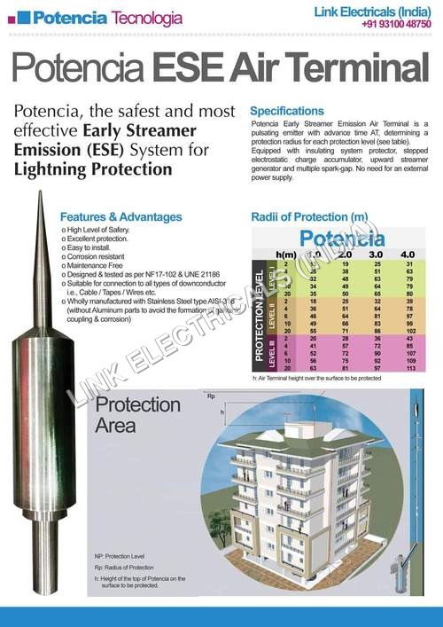 Ese Lightning Arrester Application: Our Provided Product Is Used For Protecting The Conductors Of Telecommunications Systems And Electrical Power Systems.