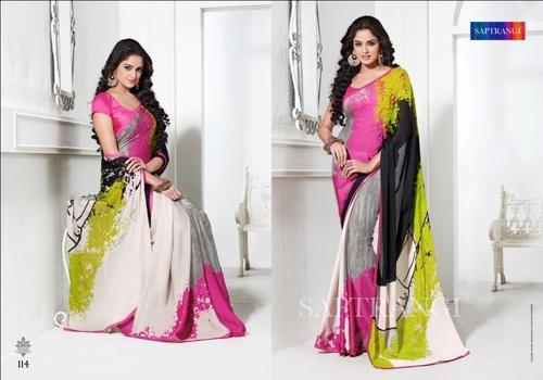 Saptrangi Silk Jacord Digital Print Saree Season 0