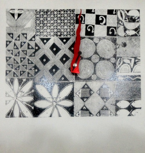 SQUARE WALL MURAL CUM CLOCKS