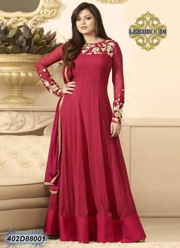 Ladies Designer Salwar Suits - Silk, Floor-Length, Maroon | Elegant Design, Intricate Embroidery, Comfortable Fit