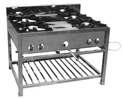 Without Lighting 4 Burner Gas Cooking Range With Under Shelf