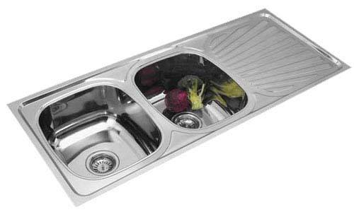 Double Bowl Single Drain Sinks Size :  - 48