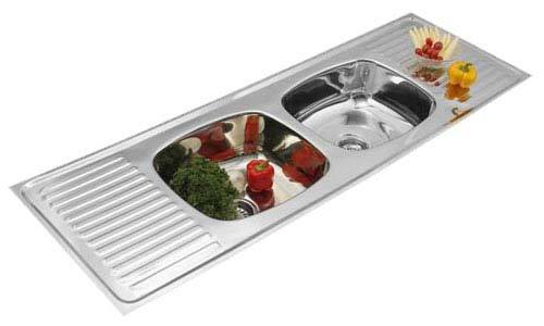 Double Bowl Double Drain Sinks Size :- - 60" x 20"