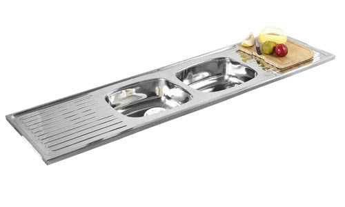 Double Bowl Double Drain Sinks Size : 71" x 20