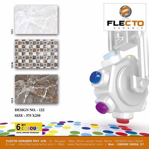 Digital Wall Tiles - Ceramic, Varying Dimensions, Glossy Finish | High Durability, Wear Resistant, Scratch Resistant, Low Water Absorption, High Flexural Strength