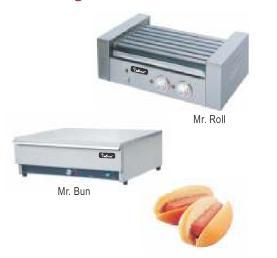 Hot dog grills & bun warmers
