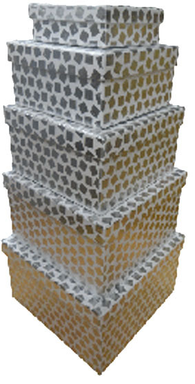 Square Shape Nested Gift Boxes- Set of 5