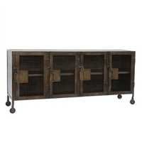 Industrial Iron Sideboard with Mesh Cabinets