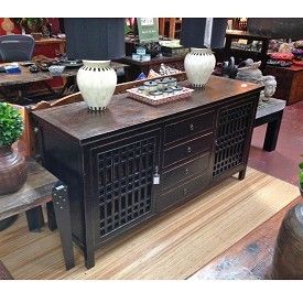 Lattice Cabinet with Drawers