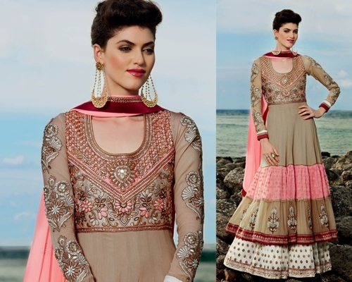 Fabulous Crimson Embroidered Anarkali Suit