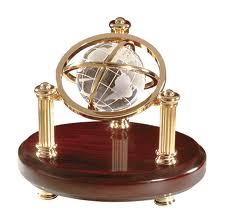 Brass Globe With Wooden Base