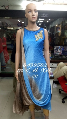 Designer Kurtis - Silk Fabric, Short Sleeve, Embroidered | Quick Dry, Elegant Party Wear