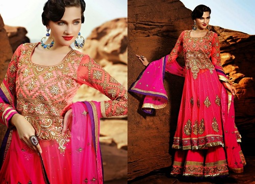 Dazzling Pink Anarkali Suit
