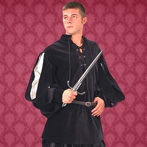 Shirt Cavalier - Velvet, Sizes S-2XL, Black | Attractive Design, Fine Finish, Tear Resistant, Movie Quality Durability