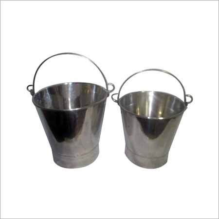 Metal Bucket - Stainless Steel, Variable Capacity, Polished Finish | Durable, Lightweight, Rustproof, Easy Cleaning, Conical Shape