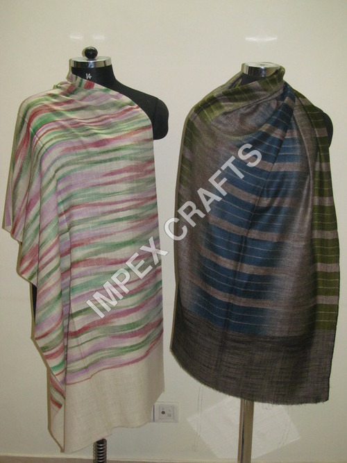 Pashmina - Cream and Black Multicolor Stripe | Daily Use for Women